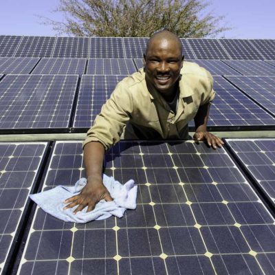 Solar panels at Kalahari Plains Lodge