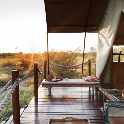 2Camp Kalahari - Bedroom tent at sunrise
